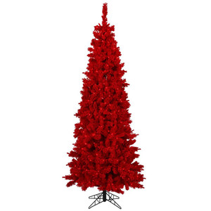  Vickerman K168067 6.5'x37" Flocked Red Slim Fir 1002T 