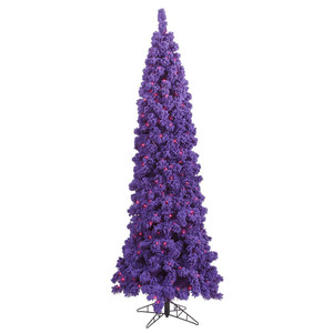 Vickerman K168346LED - 4.5 ft Flocked Purple Fir Prelit Purple LED Christmas Tree