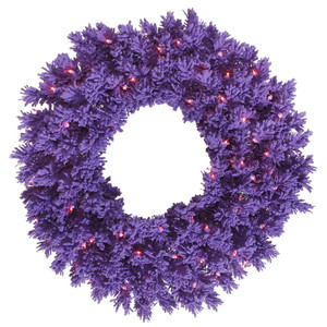  Vickerman K168431LED 30" Flk Purple Wreath DuraL LED 100 Pr 1 