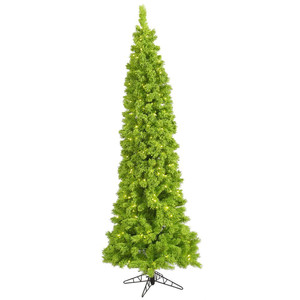 Vickerman K168566LED 6.5ft Flocked Pencil Lime Fir Christmas Tree with Lights