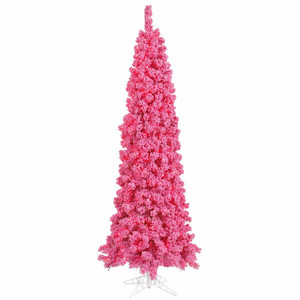 Vickerman K168748LED - 4.5 ft Flocked Pink Fir Prelit Pink LED Christmas Tree