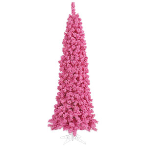 Vickerman K168775 7.5'x35" Flocked Pink Pencil Fir 699T