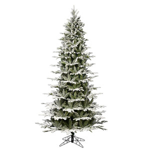 Vickerman K185065 6.5ft Flocked Kamas Fraser Fir Slim Christmas Tree