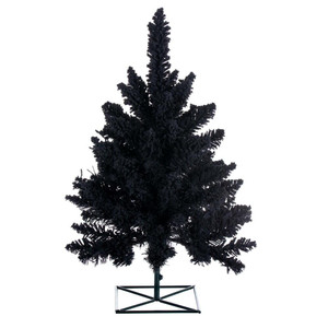 Vickerman K221630 - 3 ft Flocked Black Fir Unlit Christmas Tree