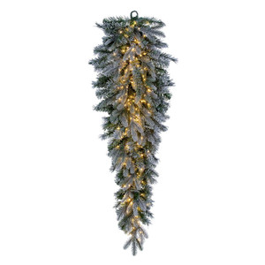 Vickerman K224849LED - 48" Frosted Douglas Teardrop Wreath with Warm White LED Lights