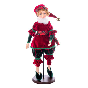  Vickerman KV210739 18" Red Plaid Fairy Girl with Stand 