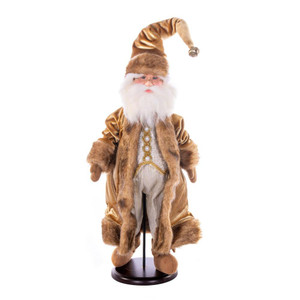  Vickerman KV210918 18" Mocha Velvet Santa Doll with Stand 
