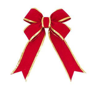 Vickerman L131436 - 3 ft Red-Gold Velvet Indoor Bow