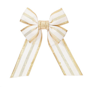 Vickerman L131518 - 18 inch Champagne Fabric Outdoor Bow