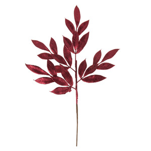 Vickerman L152905 - 22 in. Burgundy Glitter Bay Leaf Artificial Spray - 12 Pack