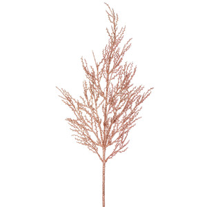Vickerman L162458 - 28 in. Rose Gold Glitter Wild Huck Artificial Spray - 6 Pack