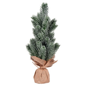  Vickerman LF203215 15" Frost Spruce Sapling Tree Burlap 2Pk 