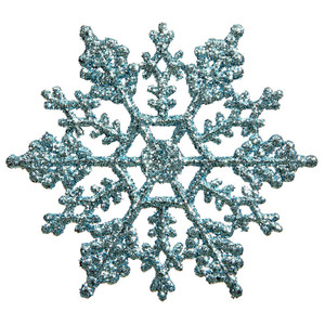  Vickerman M101632 8" Baby Blue Glitter Snowflake 12/Pvc Bx 