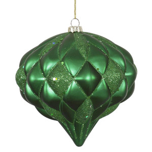 Vickerman M112204 - 5.7 inch Green Glitter Onion Christmas Ornament
