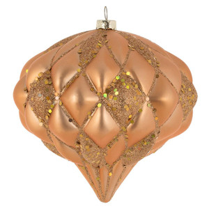 Vickerman M112248 - 5.7 inch Sand Gold Glitter Onion Christmas Ornament