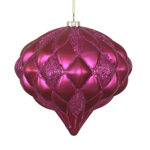 Vickerman M112270 - 5.7 inch Fuchsia Glitter Onion Christmas Ornament