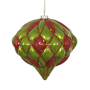  Vickerman M112274 5.7" Lime-Red Matte-Glitt Diamond Onion 