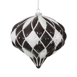 Vickerman M112277 5.7" Black-Wht Matte-Glit Diamond Onion
