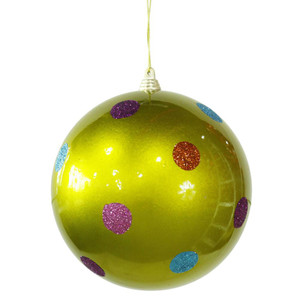 Vickerman M120213 - 5.5 inch Lime Glitter Ball Christmas Ornament