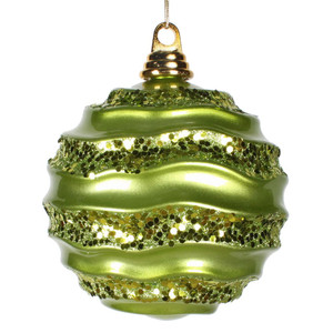 Vickerman M1320LM 6'' Lime Candy Glitter Wave Ball