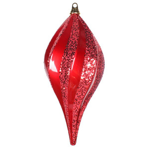 Vickerman M132503 8'' Red Candy Glitter Swirl Drop