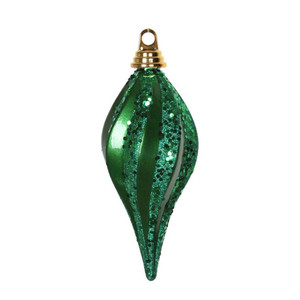 Vickerman M132504 - 8 inch Green Glitter Teardrop Christmas Ornament