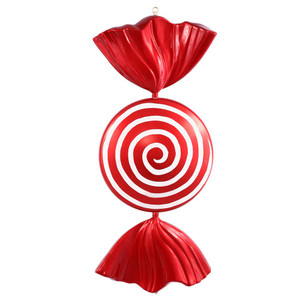 Vickerman M110924 - 37 inch Red & White Shiny Spiral Christmas Ornament
