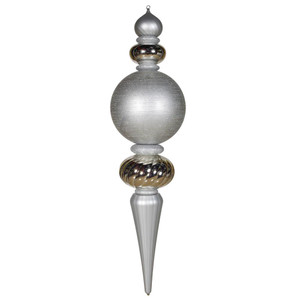 Vickerman M111807 62" Silver Finial Shiny-Matte-Glitter