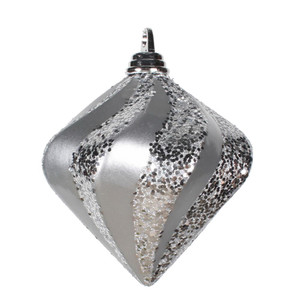 Vickerman M133207 6'' Silver Candy Glitter Swirl Diamond