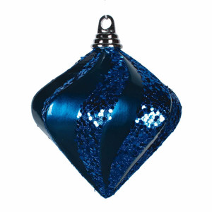 Vickerman M133262 - 6 inch Sea Blue Glitter Diamond Christmas Ornament