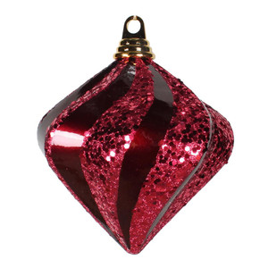 Vickerman M133265 6'' Burgundy Candy Glitter Swirl Diamond