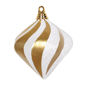 Vickerman M133275 6" Gold-White Candy Glit Swirl Diamond