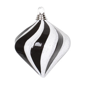 Vickerman M133277 6" Black-White Candy Glit Swirl Diamond