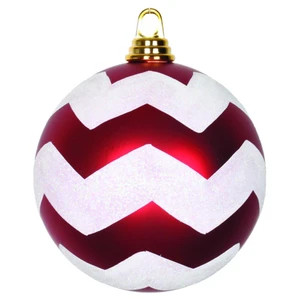 Vickerman M143773 - 6 inch Red & White Matte Ball Christmas Ornament