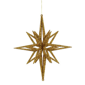 Vickerman M148208 12" Gold 3D Glitter Star