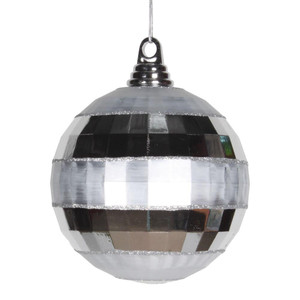 Vickerman M151607 5.5" Silver Shiny-Matte Mirror Ball