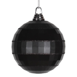 Vickerman M151617 - 5.5 inch Black 4-Finish Ball Christmas Ornament