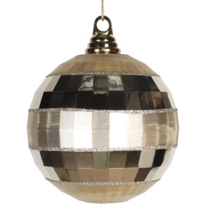Vickerman M151638 - 5.5 inch Champagne 4-Finish Ball Christmas Ornament