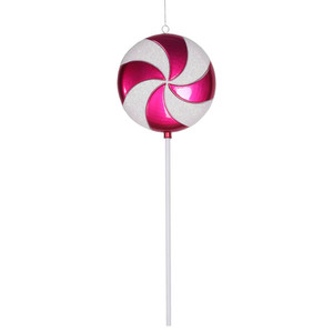 Vickerman M152115 24" Cerise-White Candy Lollipop