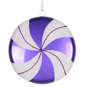 Vickerman M153306 6" Purple-White Swirl Flat Candy