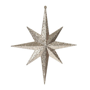 Vickerman M167458 - 12 inch Rose Gold Glitter Star Christmas Ornament - 2 Pack