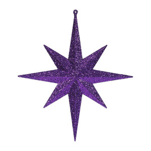 Vickerman M167466 - 12 inch Purple Star Christmas Ornament - 2 Pack