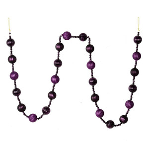 Vickerman M183529 6ft Periwinkle Stripe Ball Ornament Garland