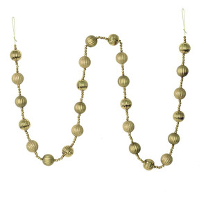  Vickerman M183538 6ft Champagne Stripe Ball Ornament Garland 