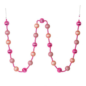 Vickerman M183545 6ft Mauve Stripe Ball Ornament Garland