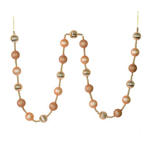  Vickerman M183580 6ft Cafe Latte Stripe Ball Ornament Garland 