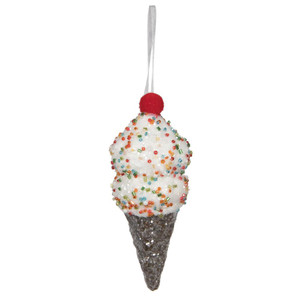 Vickerman MC224776 - 5.75 inch Brown Ice Cone Christmas Ornament - 3 Pack