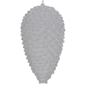 Vickerman MT195807D 10" Silver Flocked Pinecone Ornament