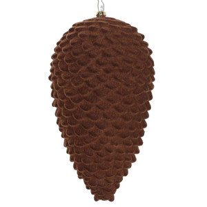 Vickerman MT195875D 10" Chocolate Flocked Pinecone Ornament