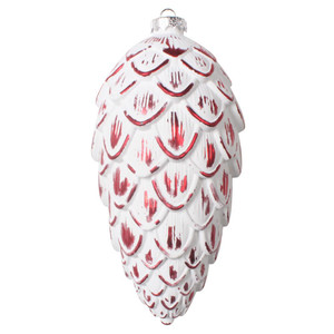 Vickerman MT202403 8" Red Brushed Pinecone Ornament 2/Bag